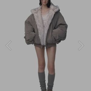 Women's Gray Faux Fur Lined Jacket